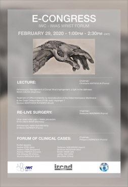 2éme Forum international e-congrès : chirurgie du poignet 29-02-2020 (13h00 à 14h30)